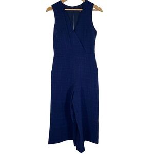 Adelyn Rae navy blue pleated cropped jumpsuit size small